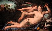 Venus disarming Cupid., Alessandro Allori